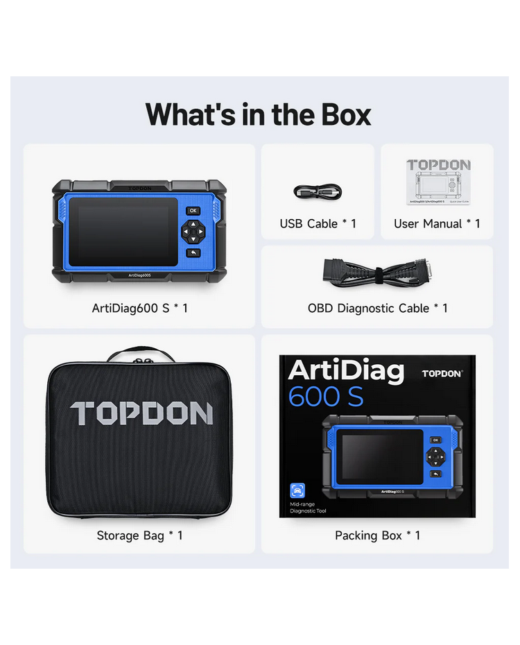TOPDON ArtiDiag600 S – Diagnostikos įrenginys CAN-FD palaikymu